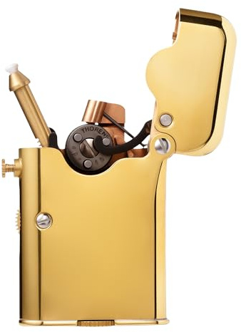 Schweizer Klassisch Kupfer Kerosinfeuerzeug mit Automatic Ignition,Soft-flame,Zigarre,nachfüllbar,luxuriös,Sammlerstück,Geschenkbox,Geschenk für Vater zum Geburtstag,Thorens Teleflam Gen 7 Single Claw