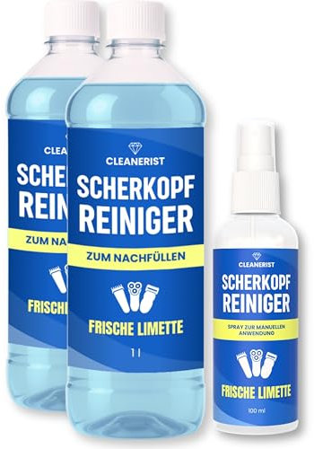 Die Seifenblase | 2L Scherkopfreiniger Flüssigkeit mit Sprühflasche zur manuellen Reinigung von Rasierern und Scherköpfen aller Art - Spray zum Auftragen auf Klinge/Trimmer - gebrauchsfertige Lösung