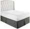 Cache-sommier plissé doux et confortable en tissu infroissable - Gris foncé - 140 x 190 x 35 cm - Facile à nettoyer