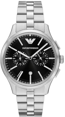 Emporio Armani Watch for Men, Quartz Chronograph Movement and 42mm Case Size with Stainless Steel or Leather Strap
