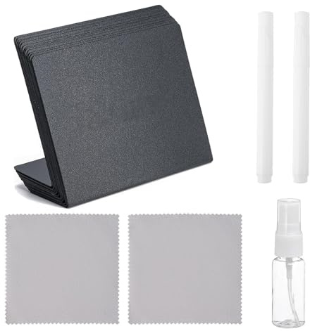 30 Stück Kreidetafel Klein Kreidetafel Aufsteller Mini Tafeln zum Beschriften für Buffet Hochzeit Party Bäckerei Café