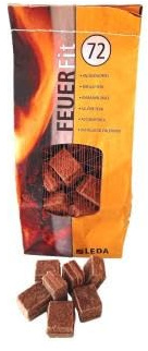 Kaminanzünder LEDA FEUERFit, 72 Stück, Anzündwürfel aus Nadelholz-Weichfasern mit Paraffin, Umweltfreundlich, Geruchsneutral, für Kamine/Kachelöfen und Grills (12 Pack = 864 Stück)