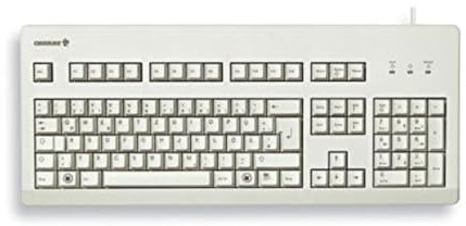 CHERRY G80-3000, Kabelgebundene Mechanische Tastatur, Französisches Layout (AZERTY), USB-Anschluss, Robust, Programmierbare Tasten, MX BLACK Switches, Hellgrau