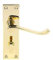 Victorian Scroll Door Handle - Bathroom - Polished Brass