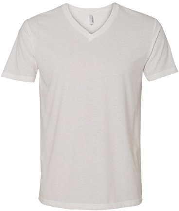 Next Level Apparel 6440 Mens Premium Fitted Sueded V-Neck Tee - White, Extra Large