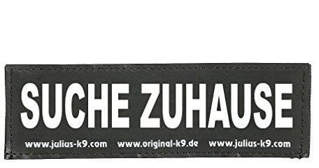 Interchangeable Patches, 1 pair, Suche Zuhause, Black, Size Small