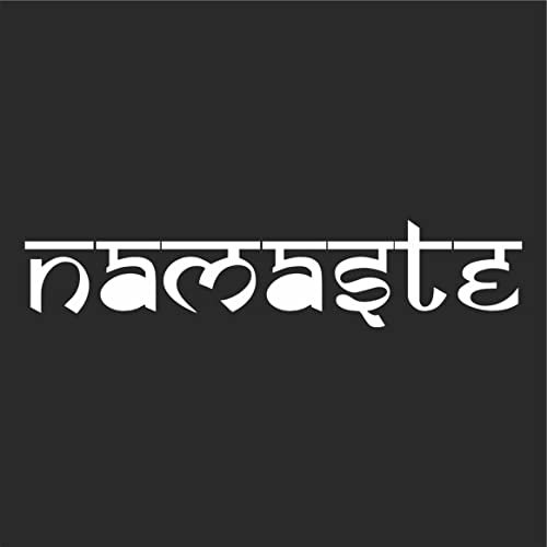 INDIGOS UG Aufkleber - Autoaufkleber - JDM - Die Cut - Namaste Yoga Tibet Buddha Decal Laptop Window Sticker - weiß - 149mmx40mm