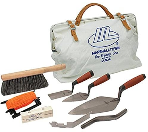Ensemble d'outils pour maçons de Marshalltown avec sac à outils en toile