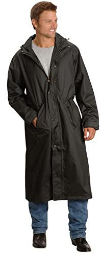 Outback Trading Company Unisex 2406 Pak-A-Roo Duster Waterproof Windproof Seam-Sealed Long Sleeve Rain Coat, Black, Large
