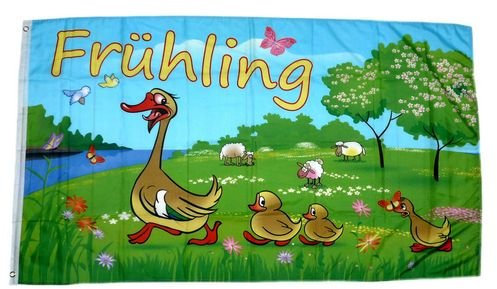 Fahne/Flagge Frühling Enten 60 x 90 cm