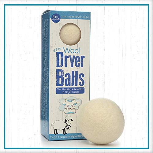 B&N All Natural Daisy's Lot de 3 balles de séchage en laine