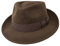 Borges & Scott B&S Premium Doyle - Teardrop Fedora Hut - 100% Wollfilz - perfekt zum Reisen - was-serabweisend - Unisex - 60cm Dunkelbraun
