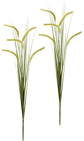 Fuchsschwanzgraszweig 2er Set Graszweig Dekozweig Zweige Kunstgras Kunstblumen Dekogras Einzelblume Uferschilf Ufergras Seidenblumen Grasbusch Gras Kunstgras künstliche Pflanzen Ziergras Borstenhirse