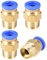 sourcing map 4 Pcs 1/4 NPT Mâle Filetage droit 8 mm Raccord de Connecteur Pneumatique à Joint Enfichable Raccords Raccords Rapides
