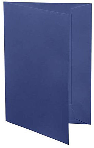 6 Stück Artoz Präsentationsmappen für DIN A4 - Dunkelblau - gerippter Karton - 220 g/m² - 220 x 310 mm - hochwertige Bewerbungsmappen