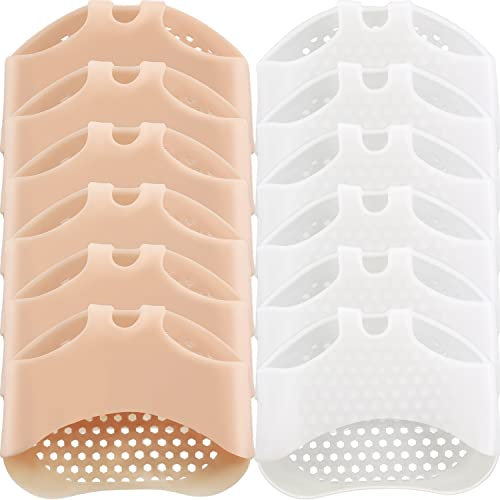 6 Paar Silikon Vorfuß Pad Mittelfuß Pads Fußballen Kissen Unterstützung weicher Gel Fuss Kissen zur Verringerung der Vorfuß Schmerzen Kallus Blasen, Haut und Weiß