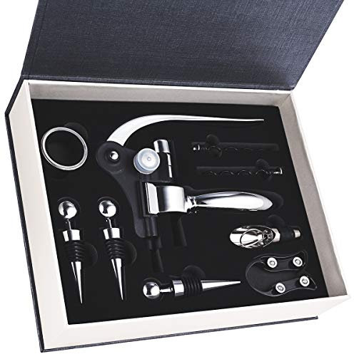 Wine Opener Set - Faburo 9Pcs Wine Accessories Gift Set with Box, Wine Accessories Sets with Corkscrew Wine Bottle Opener, Essential for Any Wine Lover