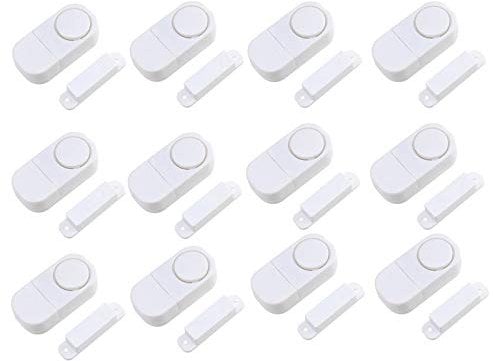 Personal Security Window & Door Alarm Bell | Wireless Sensor Door Window Burglar Alarm | Pack of 12