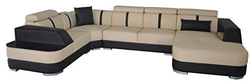 jvmoebel Eck Sofa Couch Polster Ecke Garnitur Leder Sofa Couchen Wohnlandschaft U Form