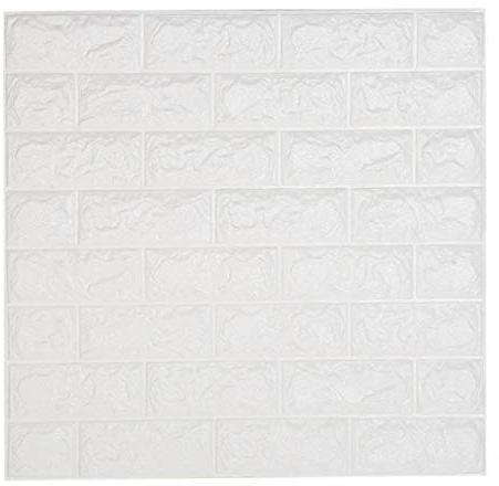 10 Pezzi Adesivi Murali in Mattoni Bianchi 3D, DIY Carta da Parati Adesiva Decorativa Impermeabile Autoadesiva Fai da te 60 x 60 cm