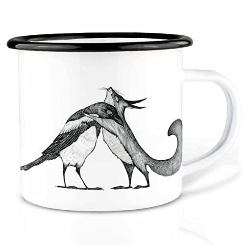 Ligarti® XXL Emaille Tasse (leicht & robust) | Camping Becher handveredelt in Deutschland | Kaffeetasse, Trinkbecher, Emaillebecher