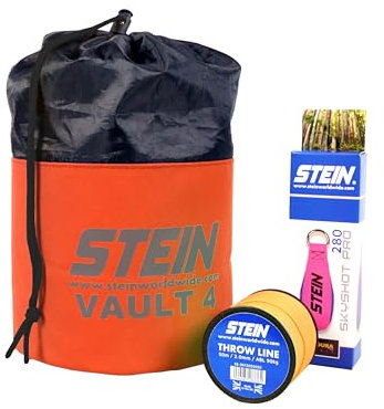 Stein Throw Line Kit With VAULT 4 Storage Pouch, 2.0mm Orange Throwline & 280g/10oz Throw Weight