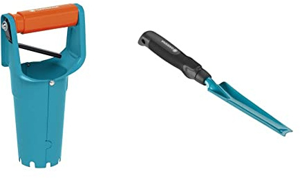 Gardena Blumenzwiebelpflanzer: Ideales Gartenzubehör zum Setzen von Blumenzwiebeln & Unkrautstecher: Ideales Gartenwerkzeug zum effektiven Entfernen von Unkraut, Arbeitslänge 19 cm (8935-20)