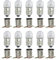MeetUs 10 Juegos AC E10 3V Bombillas LED Blanco Frio Bombillas SMD 0.5W 60LM Bombillas Con Base de Tornillo + 10 E10 Base (3V, Blanco frio)