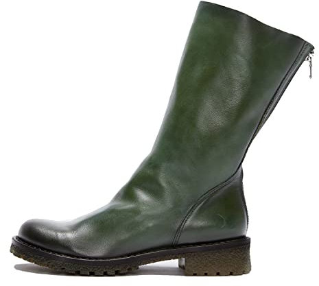 Felmini - Scarpe Donna - Innamorarsi com CASTER D345 - Stivali Biker - In Pelle Genuina - Verde - 42 EU Size