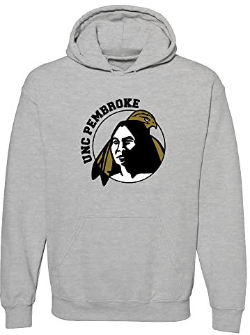 NCAA Offiziell lizenziertes College – University Team Color Primary Logo Hoodie, Unc Pembroke Braves Sport Grau, Small