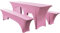 Elastisch Biertischhussen Bierbank-Auflage & Tischdecke Für 50 cm or 70 cm Table Width 3 TLG-Set Breite Bierzeltgarnitur Stretch Hussen Für Festzeltgarnituren Bierbank Hussen (70 cm,Pink -1)
