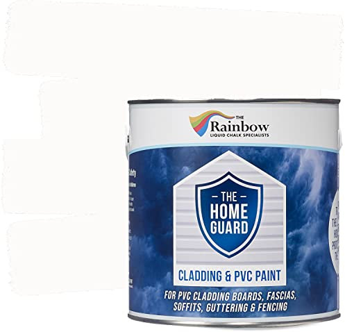 RAINBOW CHALK MARKERS LTD UPVC Plastic Paint - 5L Brilliant White | Non-Toxic & Water-Based Exterior uPVC Paint for Plastic Cladding, Facia Boards, Window Frames & Doors | Satin Finish
