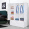LEADZM Regalsystem, 12 Würfel, Kunststoff-Kleiderschrank mit Türen, Modulares Schranksystem zur platzsparenden Aufbewahrung, 105 x 45 x 140 cm, Weiß,