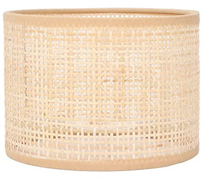 YUMILI Rattan-Hängelampenschirm, Ersatz-Kronleuchter aus gewebtem Korb, Vintage-Bodenlampenabdeckung für Tischlampen der Kaliber E27 und E14