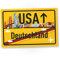 DankeDir! USA Deutschland Ortsschild - Schild 30 x 20 cm - Geschenk Idee Gutschein Reise Urlaub Reisegutschein Männer & Frauen Geldgeschenk Abschiedskarte Geschenkidee Deko Karte