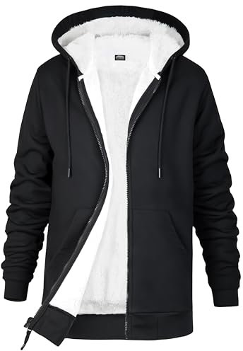 CityComfort Felpe con Cappuccio da Donna, Felpa Donna Invernale con Zip Foderata in Pile Sherpa, Abbigliamento Caldo e Morbido, 2 Tasche, S-XL (Nero, L)