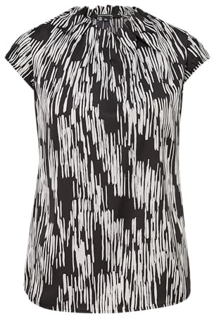 comma Geraffte Bluse mit All-Over-Print schwarz 40