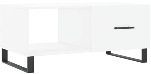 vidaXL Couchtisch, Sofatisch für Wohnzimmer, Wohnzimmertisch mit viel Stauraum, Beistelltisch Kaffeetisch Wohnzimmermöbel, Weiß Holzwerkstoff