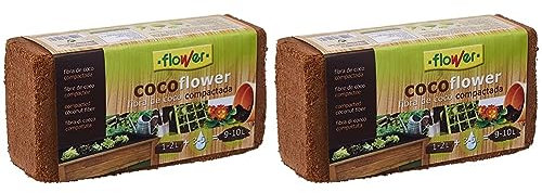 Flower 80070 - Coco flower, 9 l, No Aplica, 10.5 x 21 x 5.5 cm (Paquete de 2)
