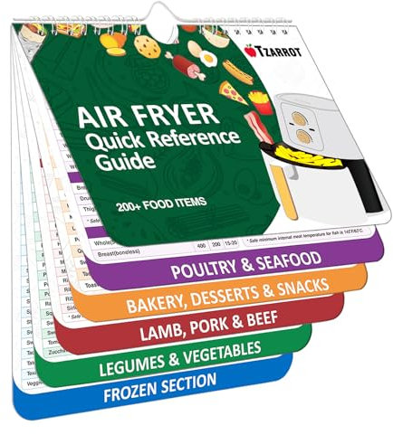 Air Fryer Cheat Sheet Magnets Cooking Guide Booklet Over 200 Foods, Air Fryer Cooking Times Chart, Air Fryer Magnetic Cheat Sheet Set, Cookbook Instant Air Fryer Accessories for Cooking and Frying