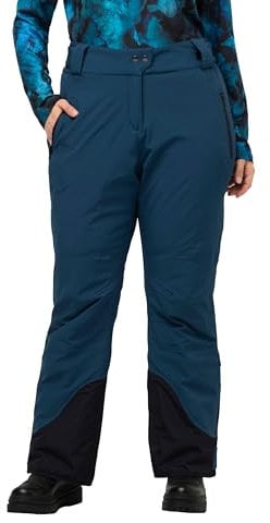 Ulla Popken Womenswear 822318750-48 Skihose für Damen, Übergröße, kurvig, 3 Funktionen, Blaugrün 22, blaugrün