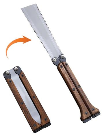 Japansäge Klappbar, 150mm Handsäge Professional Feinsäge Japansäge Griff aus Nussbaumholz SK5 Kohlenstoffstahl, Rostschutz Japanische Säge für Holzbearbeitung