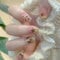 24 pcs Short Square False Doughnut Start Cute Dog Stick on Nails: Nude & Pink Press on Nails Remove Glue on Full Cover Fake Nails Brides & Women's Nail Art Accessories