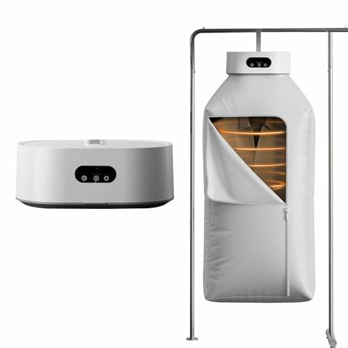 WENNEWU PequeñA Secadora De Ropa EléCtrica, Secadora De Ropa PortáTil, Secadora De Ropa Calentada, Secadora Plegable, para Ropa Ligera, Ropa De Bebé, Ropa Interior,Gris