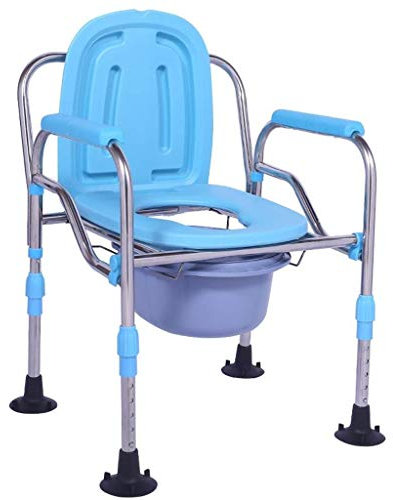 KOHARA Toilettenstuhl, Schlafzimmertoilette, Faltbare Multifunktions-Nachttoilette, Verstellbarer mobiler Toiletten-Sicherheitsrahmen