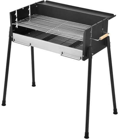 TT-YEC Black Charcoal Grill with Stand, Foldable Stainless Steel Grill with Vent, Seasoning Rack, Grilling Net, Easy To Install And Carry, Suitable for Barbecue, Fish And Vegetables
