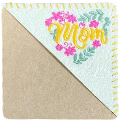 Stickfilz-Lesezeichen, Filz-Lesezeichen-Ecke, Eckbuchmarkierer Zum Muttertag, Dreieckige Seite Genähtes Handgefertigtes Lesezeichen, Stickerei-Buchmarkierungsclip Für Buchliebhaber