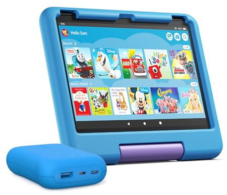 Amazon Fire HD 10 Kids tablet + Made for Amazon, Kids Portable Charger