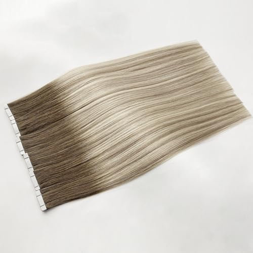 HAIR LOVE STORY Tape-In Extensions Echthaar HOCHWERTIGE Haarverlängerung Europäisches Echthaar 50 cm und 60-65 cm (Cool Blonde, 50 cm)