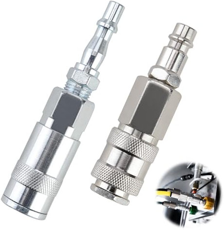 4Pcs Air Fitting Convertor Adapter, 1/4 Inch BSP Air Line Hose Compressor Fitting Euro & PCL Air Fitting Conversion Adapters Set